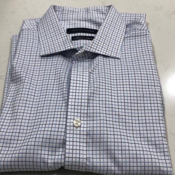 Tommy Hilfiger Men's Athletic-Fit Stretch Performance Dress Shirt 16 1/2 x 36/37 - Picture 1 of 4